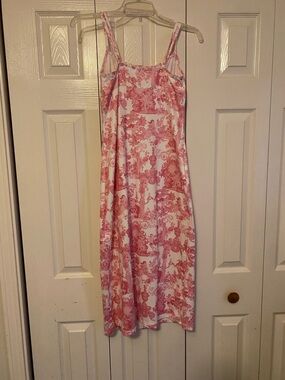 SHEIN Pink & White Toile patterned Slip Dress